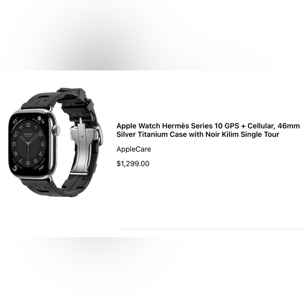 Apple Watch Hermès Series 10 with Silver Case and Black Band